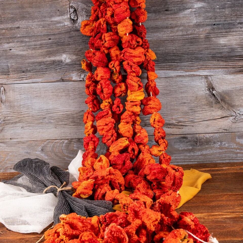 Kurutmalık Biber Acı Dizimli Ip 45/50 Adet Dizimli Ip