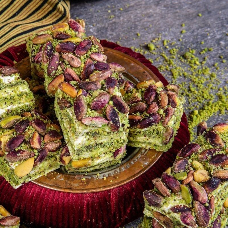 Çikolatalı Bol Antep Fıstıklı Katmer Lokum