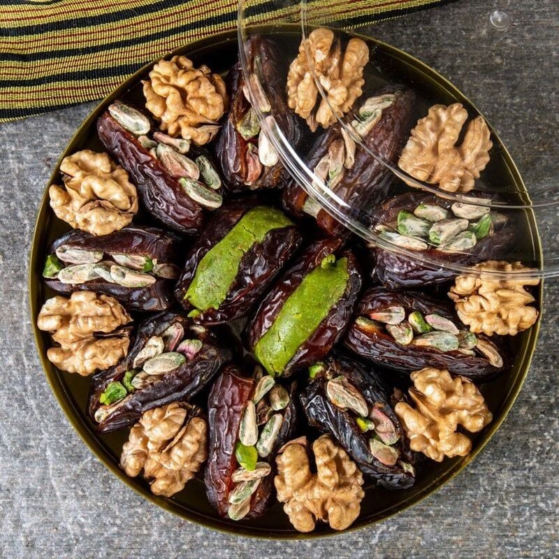 Antep Fıstık Ezmeli Cevizli Hurma Tabağı Net 350 g